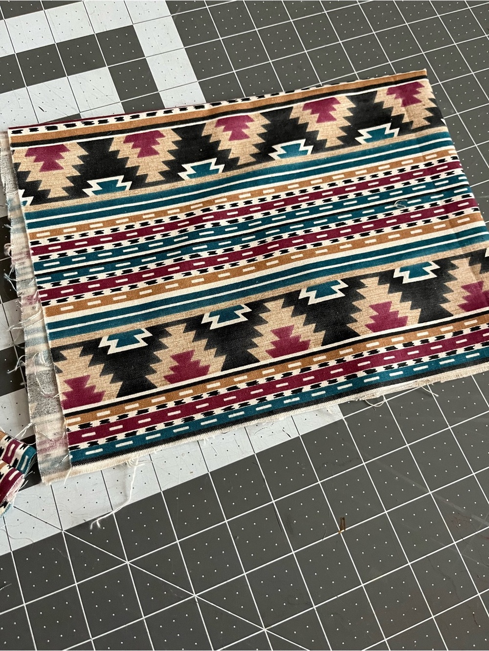 Southwestern Pattern Cotton Fabric in Teal Burgundy Black Tan brian cranston